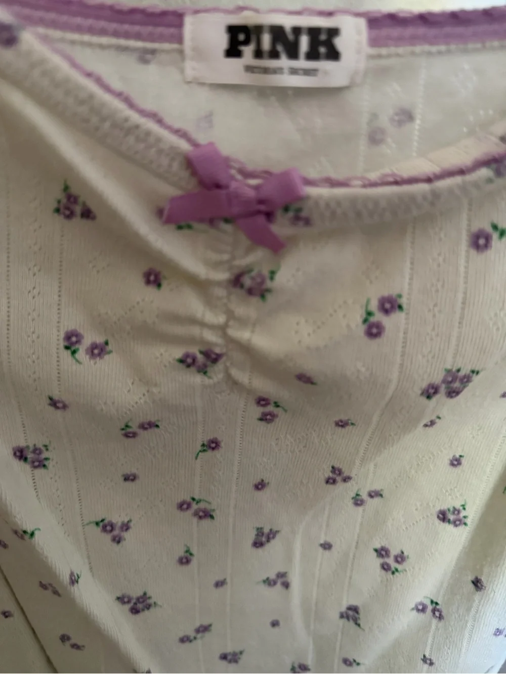 Pink By Victoria’s Secret Coquette XL Purple And Cream Floral Tank Top